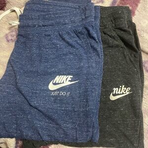 2 pairs Nike Jogger Capri Pants - Blue and Black/Gray